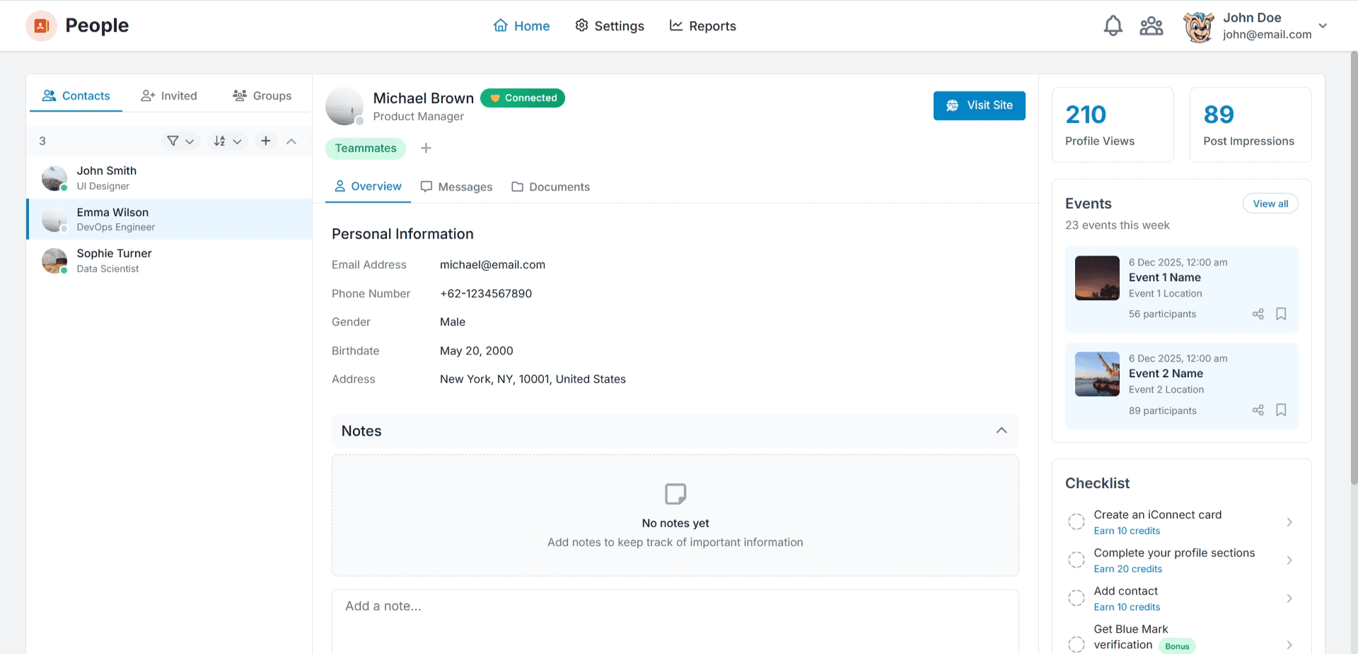 Turn Contacts Into a Connected Network